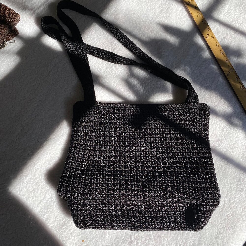 Talbots Black Woven Shoulder Bag